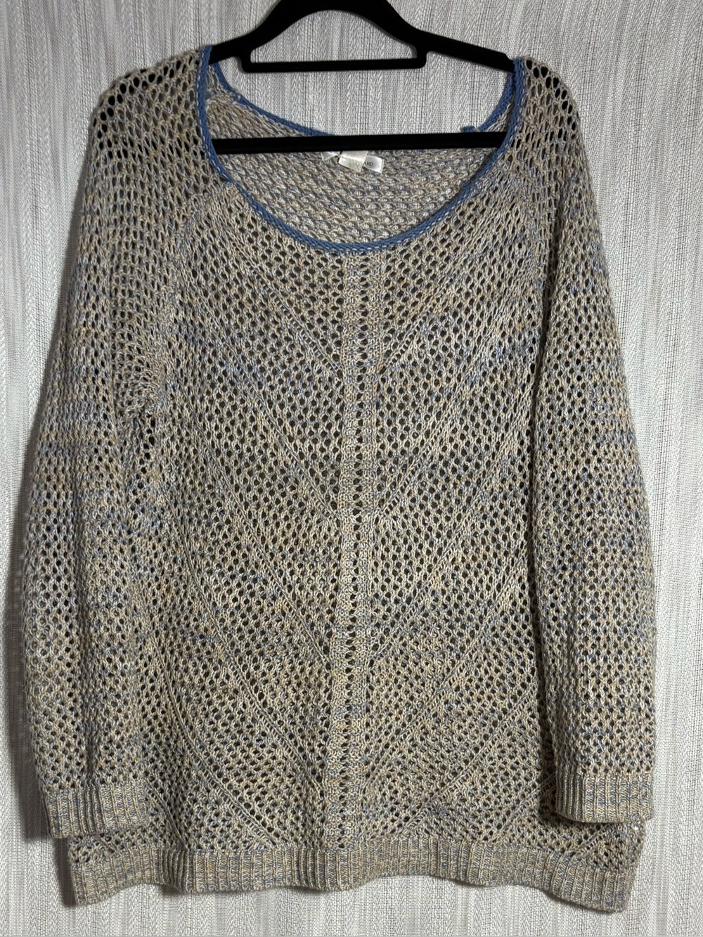 JohnPaulRichard Beige Sweater with Blue Trim